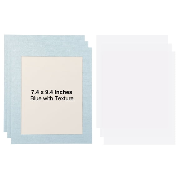 Uxcell 3 Packs Cardboard Picture Frame, 9.8 x 11.8 Inch Photo Wall Display Paper Frame with Clear Film for Drawing Artwork Display Gallery Wall Frame Exhibition, Blue Linen