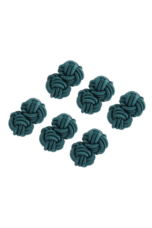 3 Pairs Silk Knot Cufflinks, Elastic Fabric Shirt Cufflinks, Twist Knot Dress Accessories Cuff Link for Men, Women, Business, Gift, Wedding, Light Dark Green