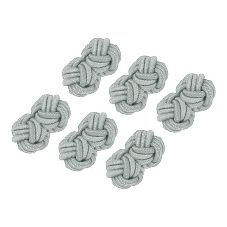 Uxcell 3 Pairs Silk Knot Cufflinks, Elastic Fabric Shirt Cufflinks, Twist Knot Dress Accessories Cuff Link for Men, Women, Business, Gift, Wedding, Light Gray