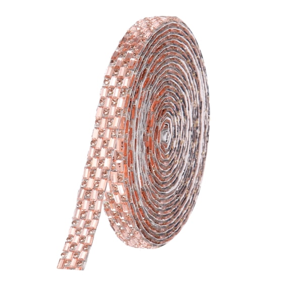 Uxcell 3 Pcs 3 Yards 10mm Self Adhesive Crystal Rhinestone Diamond Ribbon for Birthday Decorations Champagne