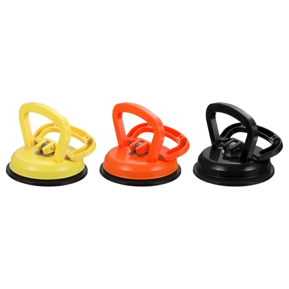 Uxcell 3 Pcs 4.7" Screen Suction Cup Thickening, Yellow/Orange/Black