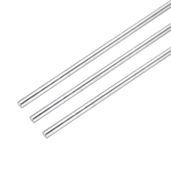Uxcell 3 Pcs Aluminum Round Rod 9.5mm x 255mm 6061 Aluminum Bar Solid Stick Metal Lathe Bar Stock for DIY Craft Model Car (Silver Tone)