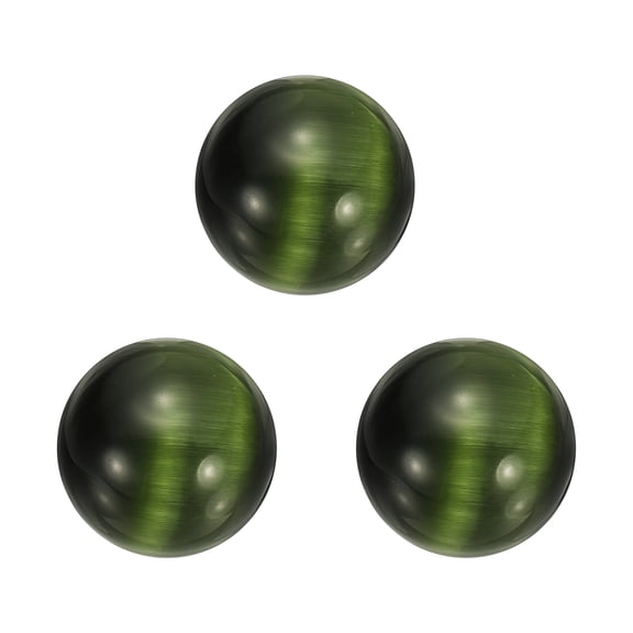 Uxcell 3 Pcs Crystal Sphere, 20mm Natural Gemstone Sphere Mini Natural Quartz Ball Collection Polished Hand Carved Crystal Ball Bulk for Living Room Bedroom Garden Office, Dark Green