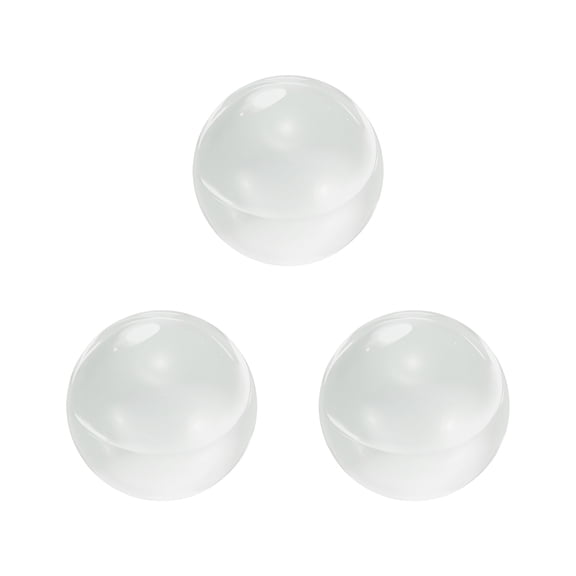 Uxcell 3 Pcs Crystal Sphere, 20mm Natural Gemstone Sphere Mini Natural Quartz Ball Collection Polished Hand Carved Crystal Ball Bulk for Living Room Bedroom Garden Office, White