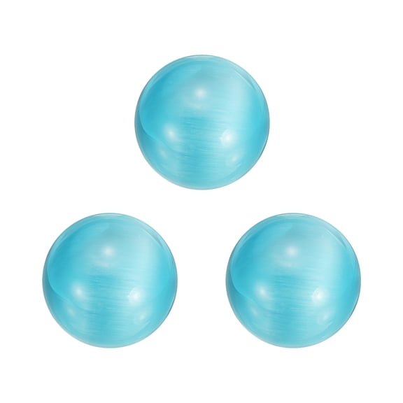 Uxcell 3 Pcs Crystal Sphere, 20mm Natural Gemstone Sphere Mini Natural Quartz Ball Collection Polished Hand Carved Crystal Ball Bulk for Living Room Bedroom Garden Office, Light Blue