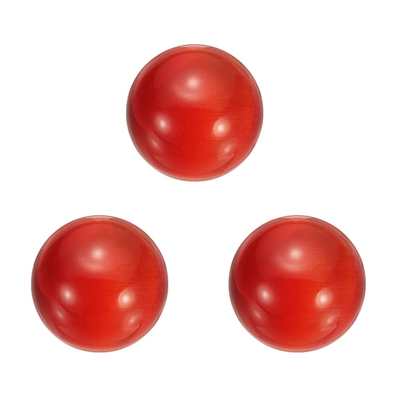 Uxcell 3 Pcs Crystal Sphere, 20mm Natural Gemstone Sphere Mini Natural Quartz Ball Collection Polished Hand Carved Crystal Ball Bulk for Living Room Bedroom Garden Office, Red