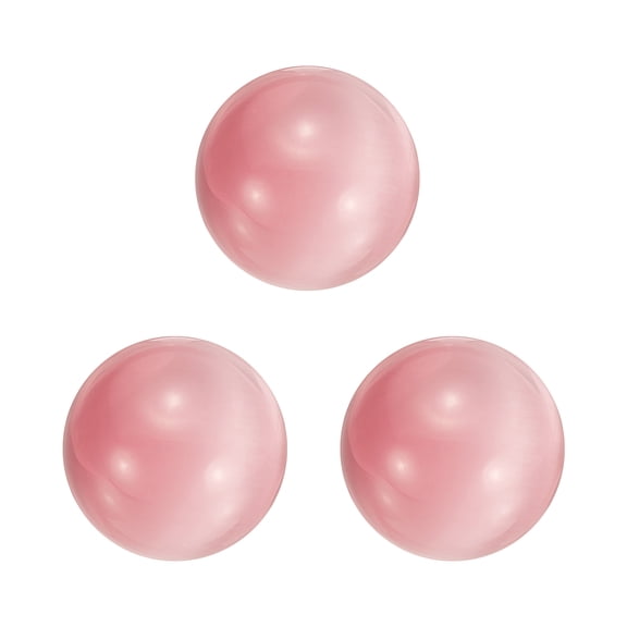 Uxcell 3 Pcs Crystal Sphere, 20mm Natural Gemstone Sphere Mini Natural Quartz Ball Collection Polished Hand Carved Crystal Ball Bulk for Living Room Bedroom Garden Office, Pink