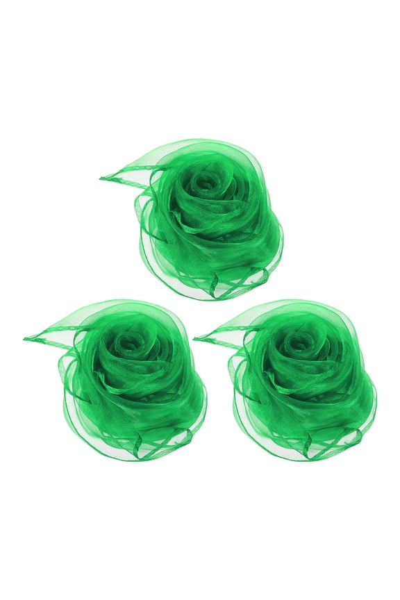 3 Pcs Dance Scarves 28" x 28" Juggling Scarves for Play Magic Music, Grass Green