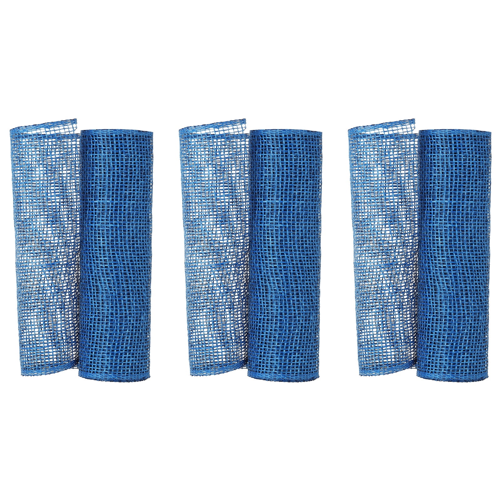Uxcell 3 Pcs Decorative Mesh Ribbon, 10 Inch x 5 Yard Mesh Ribbon Roll Foil Metallic for Christmas Tree Wreath Decoration, Blue
