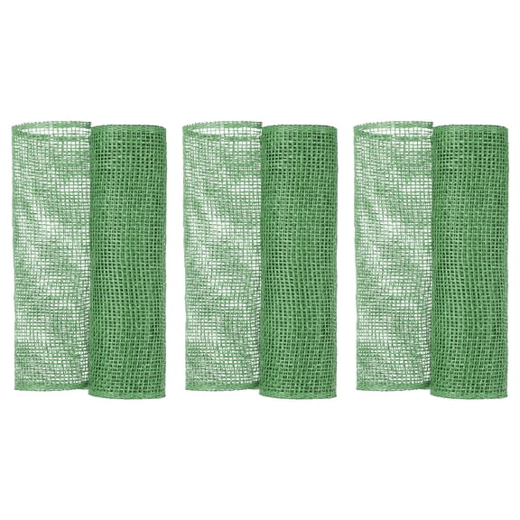 Uxcell 3 Pcs Decorative Mesh Ribbon, 10 Inch x 5 Yard Mesh Ribbon Roll Foil Metallic for Christmas Tree Wreath Decoration, Green