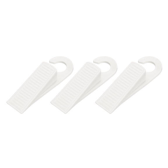 Uxcell 3 Pcs Doorstops, Rubber Hook Door Stopper Rubber Wedge Door Protector for Bottom of Door Carpet Hardwood Concrete Tile All Flooring Surfaces, White