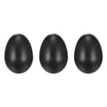 thumbnail image 1 of Uxcell 3 Pcs Egg Shakers, Plastic Musical Eggs Maracas Hand Percussion Instruments for DIY Painting Music Learning Easter Party Performance, Black, 1 of 6