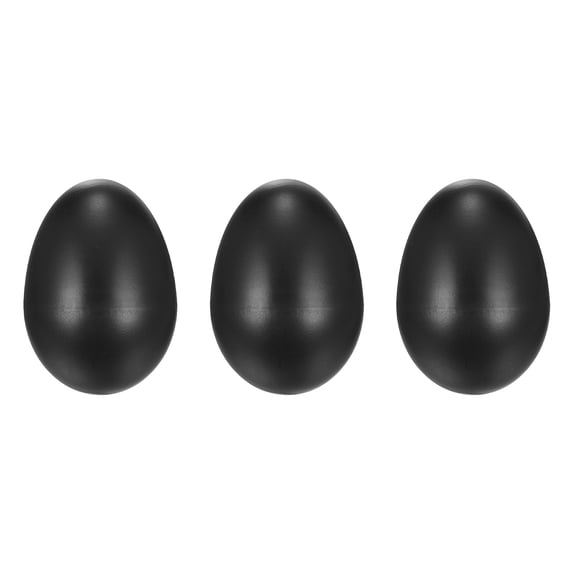 Uxcell 3 Pcs Egg Shakers, Plastic Musical Eggs Maracas Hand Percussion Instruments for DIY Painting Music Learning Easter Party Performance, Black