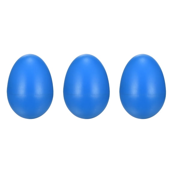 Uxcell 3 Pcs Egg Shakers, Plastic Musical Eggs Maracas Hand Percussion Instruments for DIY Painting Music Learning Easter Party Performance, Blue