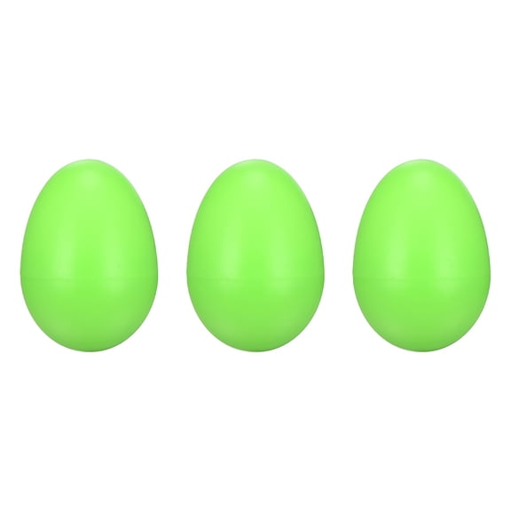 Uxcell 3 Pcs Egg Shakers, Plastic Musical Eggs Maracas Hand Percussion Instruments for DIY Painting Music Learning Easter Party Performance, Green