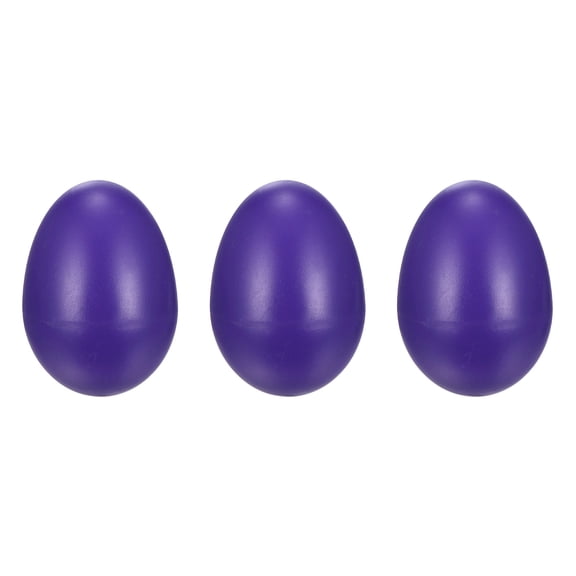 Uxcell 3 Pcs Egg Shakers, Plastic Musical Eggs Maracas Hand Percussion Instruments for DIY Painting Music Learning Easter Party Performance, Purple