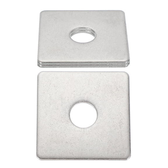 Uxcell 3 Pcs Flat Square Plate Washer, 16MM ID x 60MM OD x 3MM Thick 304 Stainless Steel Flat Pad Spacer Gasket for Bolts Factories Bathroom Repair Shops Construction, Silver