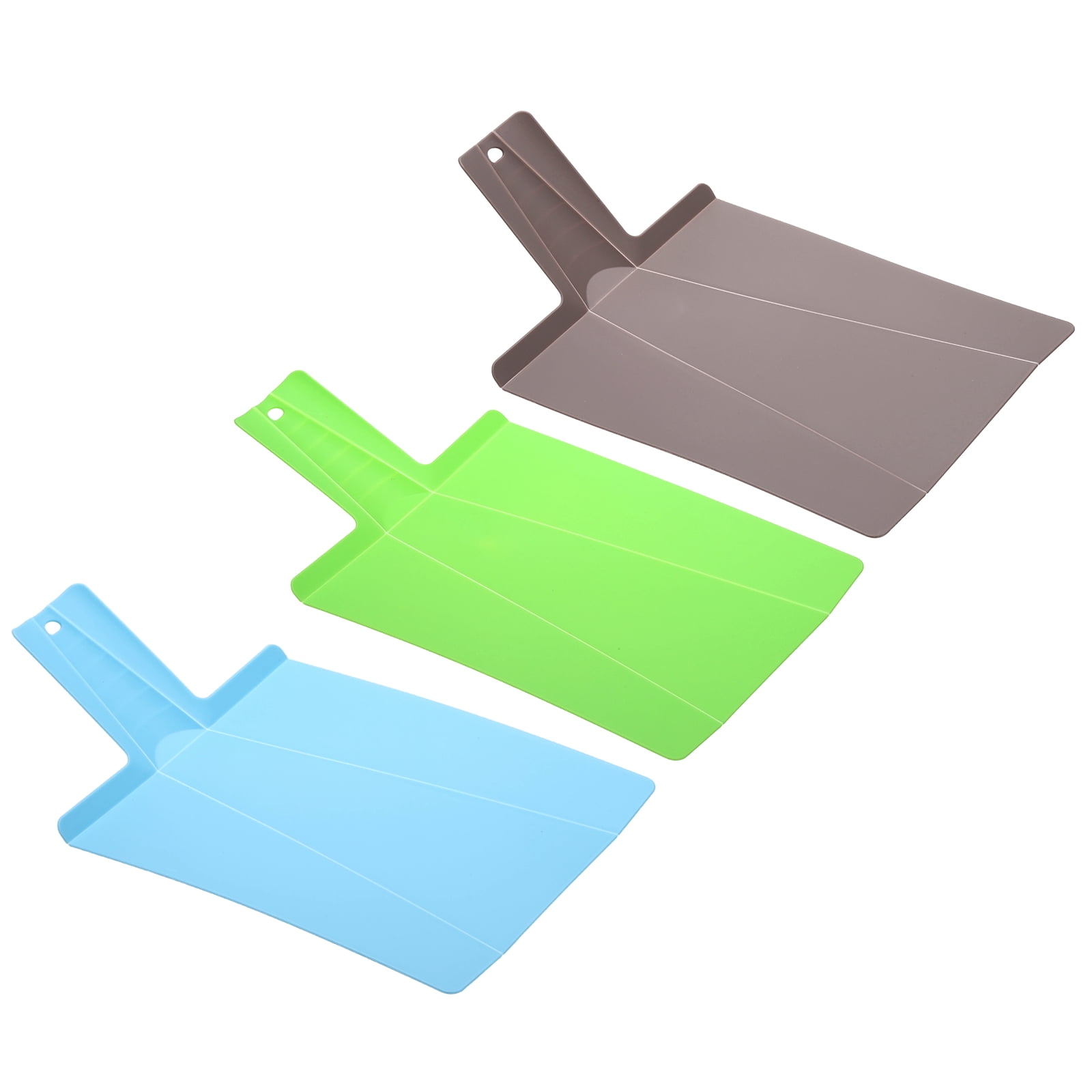 Uxcell 3 Pcs Foldable Cutting Board, 15" x 8.5" Plastic Folding Cutting Board Chopping Mat Non-Slip for Cooking Camping, Green/Sky Blue/Brown