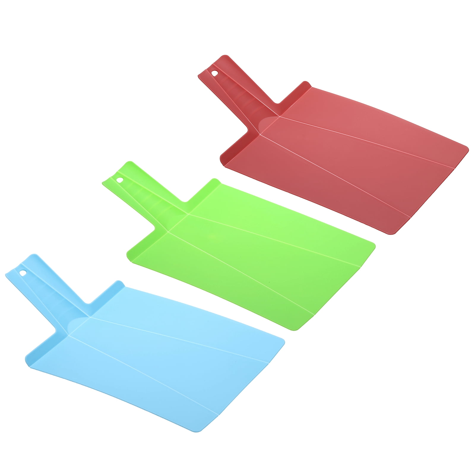 Uxcell 3 Pcs Foldable Cutting Board, 15" x 8.5" Plastic Folding Cutting Board Chopping Mat Non-Slip for Cooking Camping, Red/Green/Sky Blue