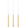 thumbnail image 1 of Uxcell 3 Pcs Hair Extension Loop Needle Threader, Pulling Hook Tool for Micro Nano Beads Bohemian Dreadlocks Hair Feather Extensions Crochet Braiding - Wooden Handle, 1 of 6