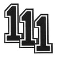 thumbnail image 1 of Uxcell 3 Pcs Iron on Number Patches, 3 Inch Embroidered Patches(Number 1, Black), 1 of 6