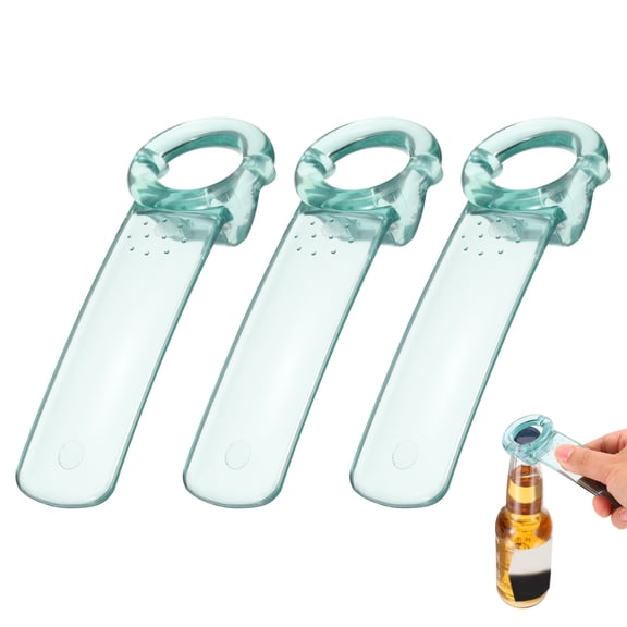 Uxcell 3 Pcs Jar Key Lid Opener, Plastic Jar Lid Opener Easy Grip Multifunctional Durable Can Open Tool for Elderly Seniors Women Weak Hands Easy-use by Anyone, Transparent Blue