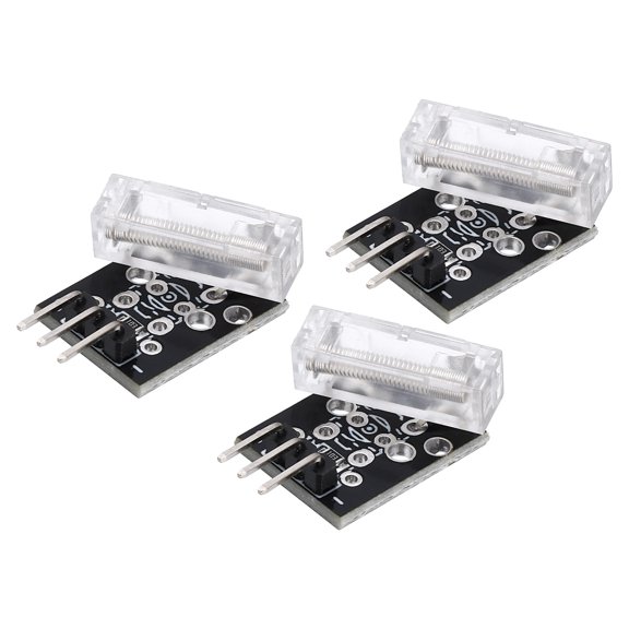 Uxcell 3 Pcs KY-031 Knock Sensor Module, 5V 3 Pin Percussion Knocking Vibration Sensor with LED for Security Alarm Electronic DIY Starter Accessories Kit, Black
