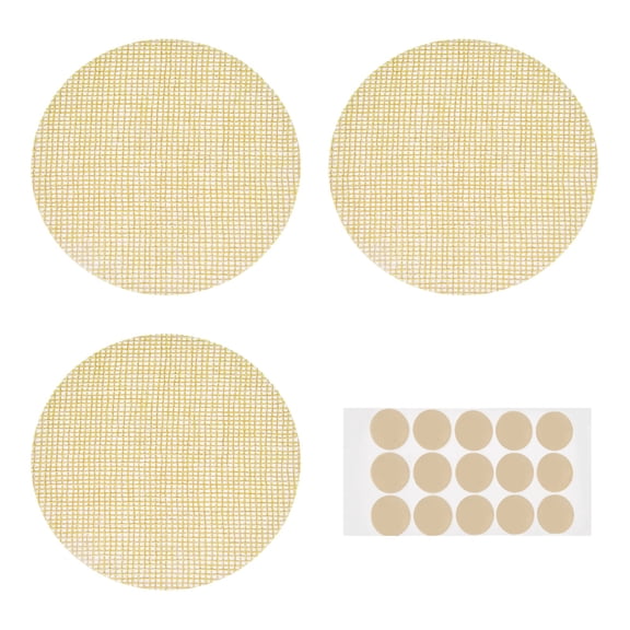 Uxcell 3 Pcs Lampshade Diffuser, 2.36" Dia Round Diffuser Fabric Lamp Cover Proof Light Softener shades with Adhesive Dots for LED Ceiling Light Downlight Spotlight Pendants, Warm Yellow