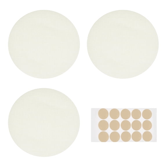 Uxcell 3 Pcs Lampshade Diffuser, 2.36" Dia Round Diffuser Fabric Lamp Cover Proof Light Softener shades with Adhesive Dots for LED Ceiling Light Downlight Spotlight Pendants, Warm White