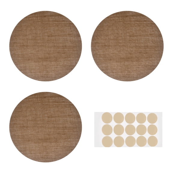 Uxcell 3 Pcs Lampshade Diffuser, 3.15" Dia Round Diffuser Fabric Lamp Cover Proof Light Softener shades with Adhesive Dots for LED Ceiling Light Downlight Spotlight Pendants, Dark Brown