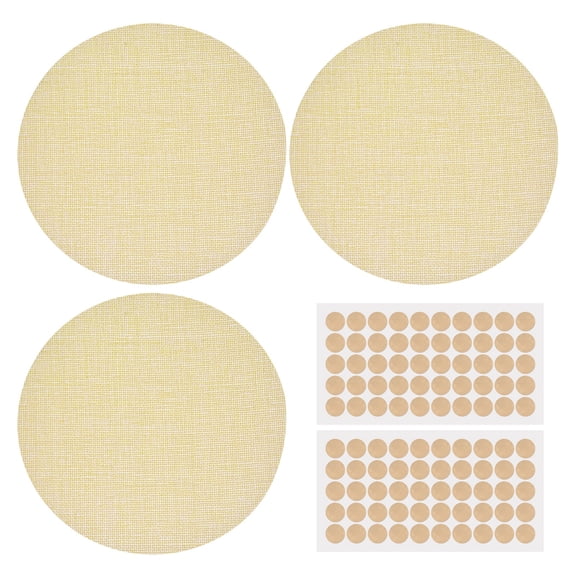 Uxcell 3 Pcs Lampshade Diffuser, 7.09" Dia Round Diffuser Fabric Lamp Cover Proof Light Softener shades with Adhesive Dots for LED Ceiling Light Downlight Spotlight Pendants, Warm Yellow