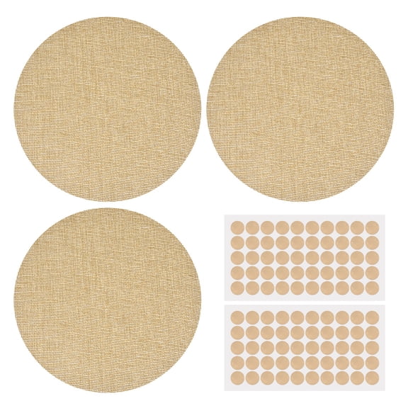 Uxcell 3 Pcs Lampshade Diffuser, 7.48" Dia Round Diffuser Fabric Lamp Cover Proof Light Softener Shades with Adhesive Dots for 7inch LED Recessed Ceiling Light Downlight Pendants, Brown