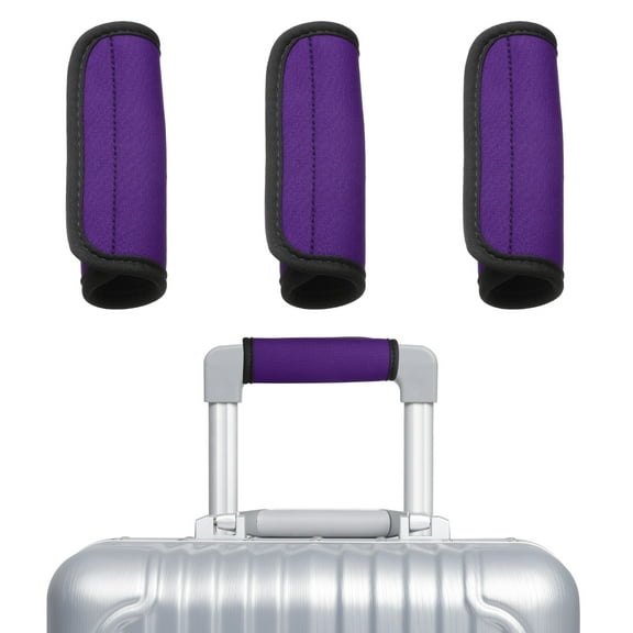 Uxcell 3 Pcs Luggage Handle Wrap for Suitcase, Neoprene Handbag Grip Cover Protector Luggage Identifiers for Luggage Shopping Bag Travel Bags, Purple