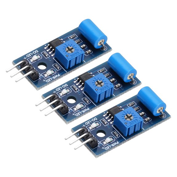 Uxcell 3 Pcs SW-420 Vibration Sensor Module, 3.3-5V Motion Switch Alarm Sensor for Motorcycle, Security Alarm, Car, DIY Electronic Current Circuit, Blue