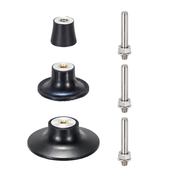 Uxcell 3 Pcs Sanding Disc Pad Holder 1/2/3" with 1/4" Round Shank, Quick Change R-type Surface Conditioning Disc Holder Mandrel Twist Lock Adapter Die Grinder Deburr Polish Surface Prep