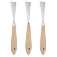 thumbnail image 1 of Uxcell 3 Pcs Stainless Steel Palette Knife, No.20 Professional Art Spatula Oil Painting Accessories Color Mixing Scraper with Wood Handle, Great for Canvas Acrylic Paint (Brown, 6.89-Inch), 1 of 6