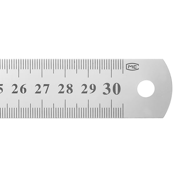 Uxcell 3 Pcs Steel Ruler 12"x1-1/32" Carbon Steel Machinist Metal Ruler 0.3 mm Thick