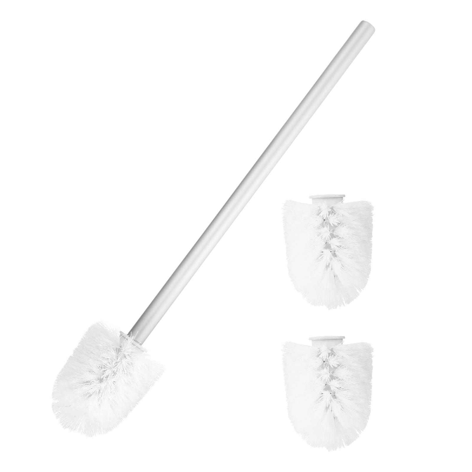 Uxcell 3 Pcs Toilet Brush Set Replacement Head, 13.8 Inch Toilet Brush Refills with Handle, Bathroom Cleaning Tool for Home, White