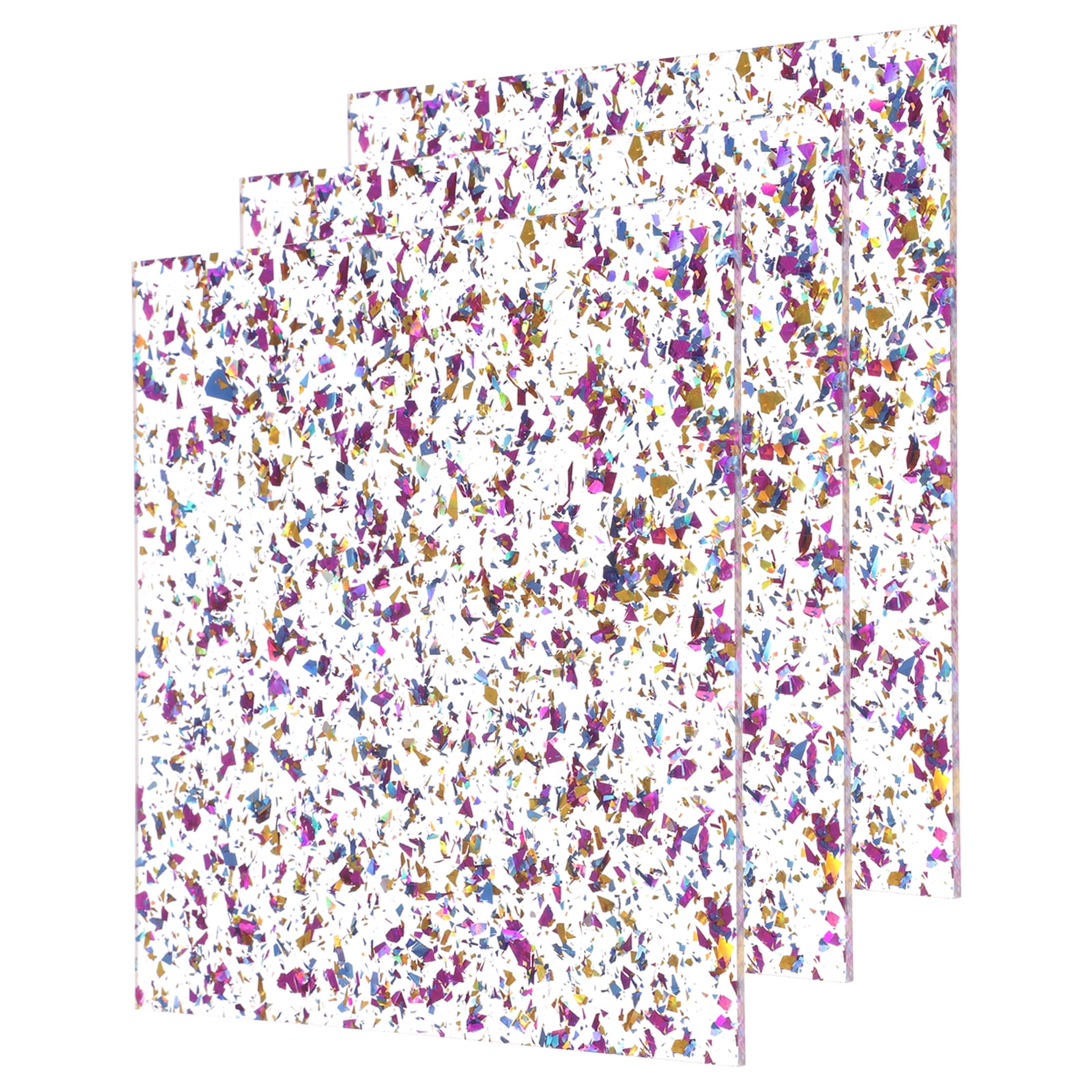 Uxcell 3 Pcs Translucent Glitter Acrylic Sheets 1/8