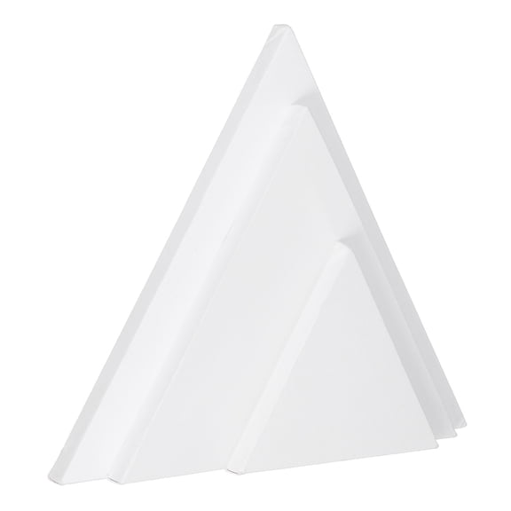 Uxcell 3 Pcs Triangle Shaped Canvas Board, 3 Sizes Painting Board Canvas Panels for Creative Art Projects Acrylic Oil Tempera Painting, White