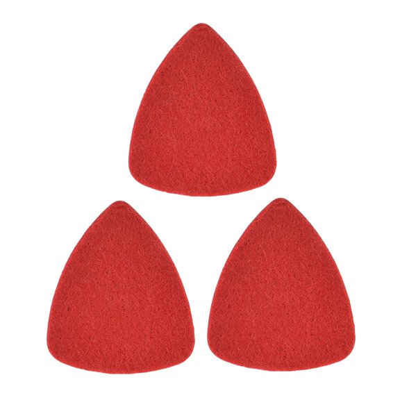 Uxcell 3 Pcs Ukulele Picks, 3.2mm Soft Wool Felt Bass Guitar Picks Ukulele Accessories for Acoustic Guitar Bass, Red