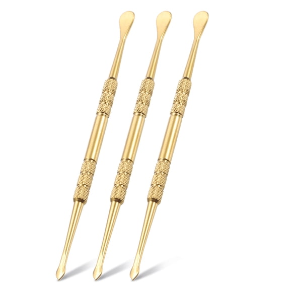 Uxcell 3 Pcs Wax Carving Tools Stainless Steel 4.6 Inch Double-Headed Wax Carving Sculpting Tools, Gold Tone