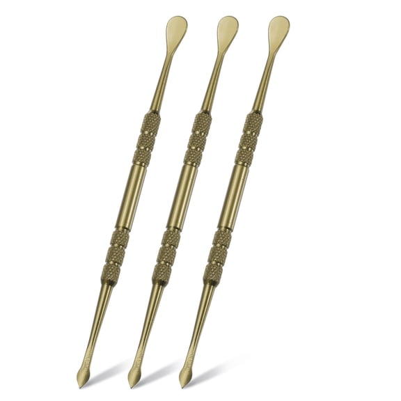 Uxcell 3 Pcs Wax Carving Tools Stainless Steel 4.6 Inch Double-Headed Wax Carving Sculpting Tools, Light Gold