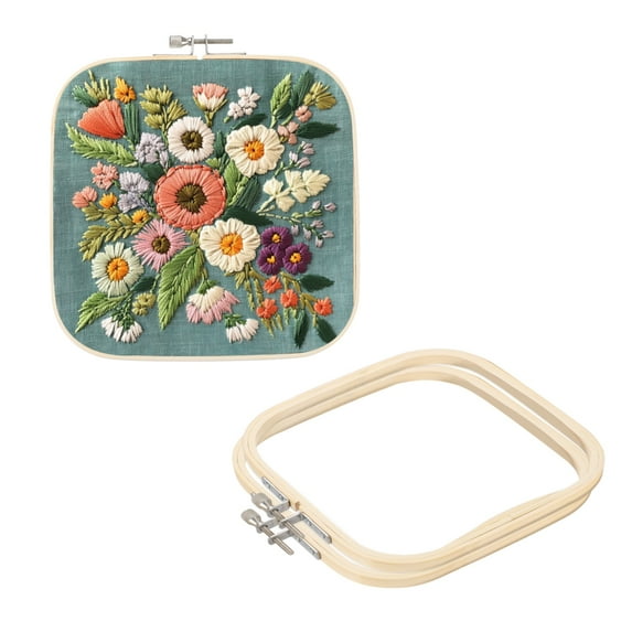 Uxcell 3 Pieces 7.9" x 7.9" Square Embroidery Hoops Adjustable Cross Stitch Hoops Ring