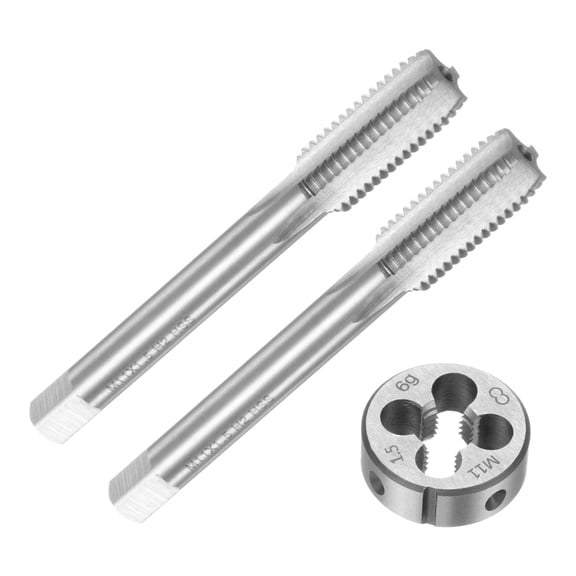 Uxcell 3 Pieces Metric Tap and Die Set M11 x 1.5 Thread Tap & Round Die Threading Repair Tools