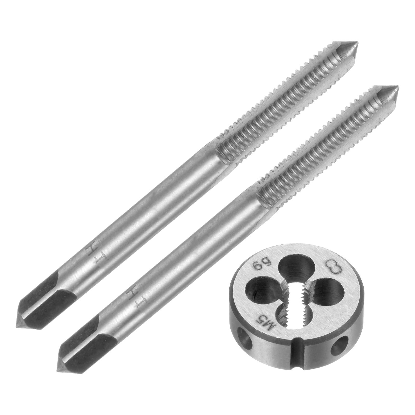 Uxcell 3pcs Tap And Die Set, Etric 12 X 1.25 Thread Taps &ap; Round Die