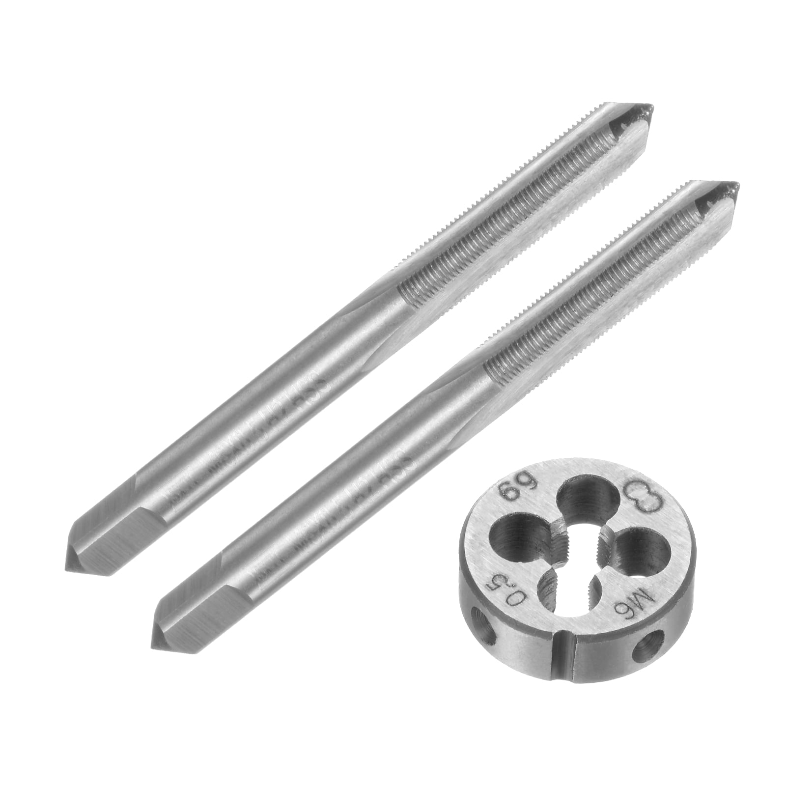 Uxcell 3-Piece Tap & Die Set – 4-40 UNC Thread Tap And Round Die For Nut, Bolt & Screw Thread Repair – High-Speed Steel & Alloy Tool Steel