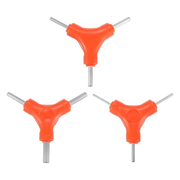 Uxcell 3 Pieces Y-Shaped 3 Way Bike Hex Wrench Set 2.5/3/4mm 4/5/6mm 5/6/8mm Y-Type Internal Hexagon Wrench Kit, Yellow