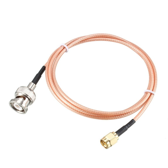 Uxcell 3'' RG316 50 Ohm Coaxial Cable with BNC Male to SMA Male Connectors Jumper Cable Brass Pink 1pcs
