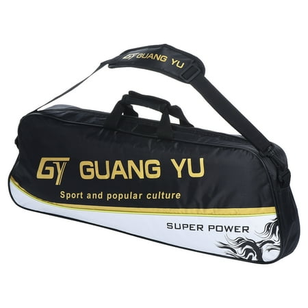 Uxcell 3 Racquet Waterproof Tennis Badminton Racket Bag Carrying Bag with Shoulder Strap, Black